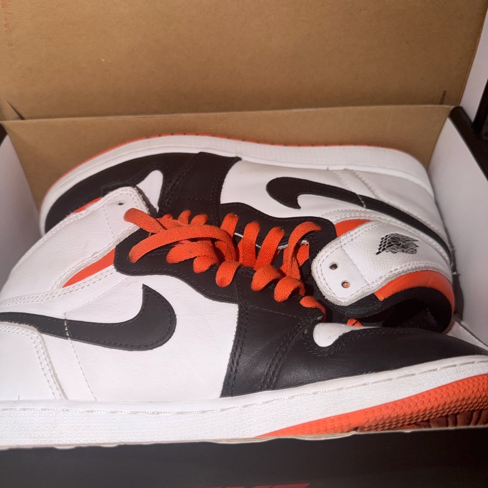 Jordan Men's White, Black & Orange High-Top Sneakers